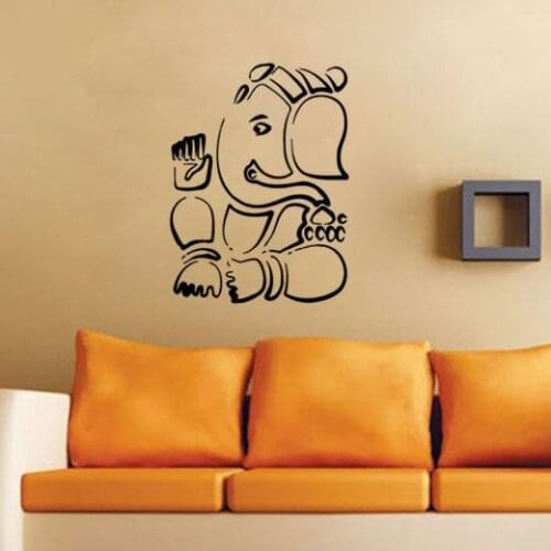 Removable Wall Decor Mural Indian Home Art Decoration Wall Sticker Ganesha Silhouette Lord Vinyl Wall Mural Y-503