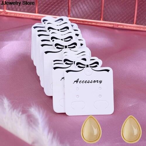 Hot 100Pcs Ear Studs Card Label Tag Marking Tags Necklace/Earring/Hairpin/Pendant Packing Cardboard Jewelry Displays Paper Kraft