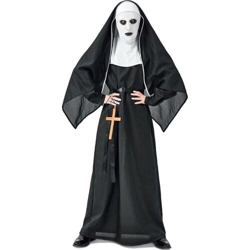 Halloween carnival horror temple ghost nun demon nun unisex costume reverse series movie cosplay and mask cross Halloween costum