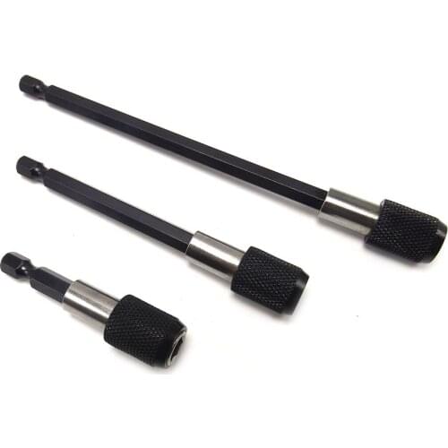HOEN 3PCS Magnetic 1/4" Hex Shank Quick Release Screwdriver Extension Bit Holder Connection Rod Adapter Sleeve 60mm/100mm/150mm