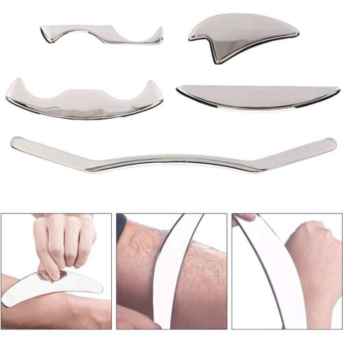 5pcs Gua Sha Tool Stainless Steel Gua Sha Scraping Massage Tool Muscle Pain Relieve Set Myofascial Release Kit for Soft Tissue