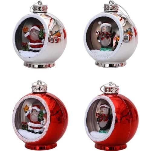 Creative Luminous Decorative Ball Pendant Santa Penguin Christmas Tree Pendant Shopping Mall Window Scene Dress Up