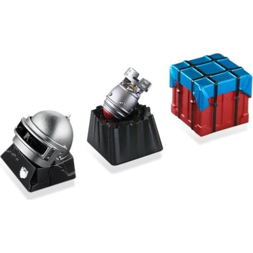 Chicken Metal Keycap PUBG theme metal key cap helmet airdrop box bomb personality mechanical keyboard for Cherry Mx Switch