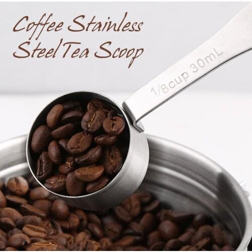 30ML Multifunction Stainless Steel Coffee Scoop CoffeeBean Scoop Coffee Machine Accessories Kitchen Tools Teaspoon