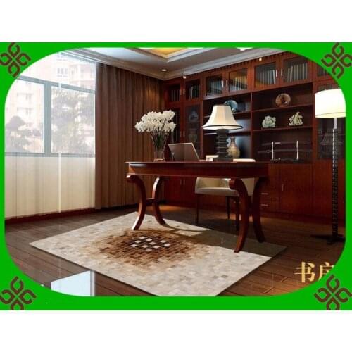 Fashionable art carpet 100% natural genuine cowhide leather rug and carpet price