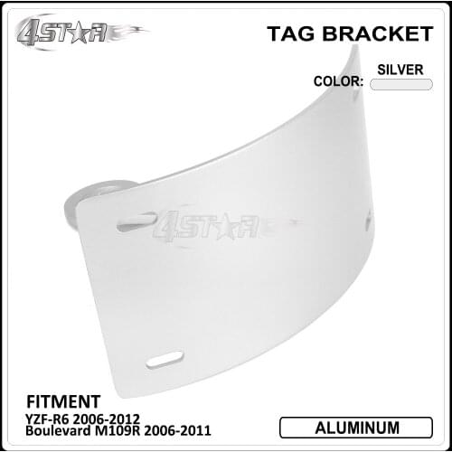 Motorbike CNC Aluminum Number Plate Mount Tag Bracket For YAMAHA YZFR6 YZF-R6 2006-2012 For SUZUKI Boulevard M109R 2006-2011