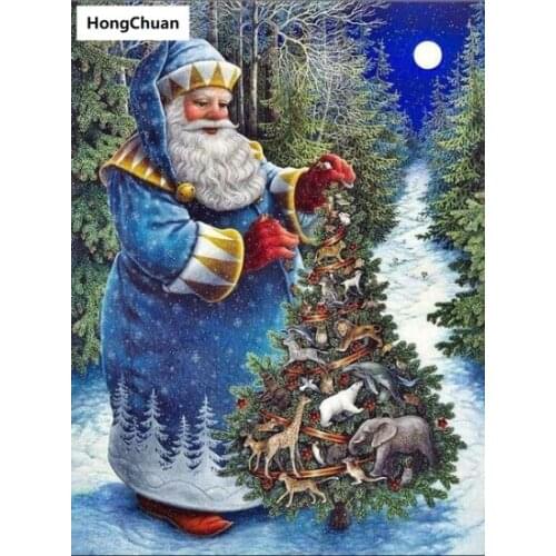 Santa Cartoon Diamond Painting Cross Embroidery 5D Square/Round Diamond Painting Diamond Mosaic Mural Christmas Gift