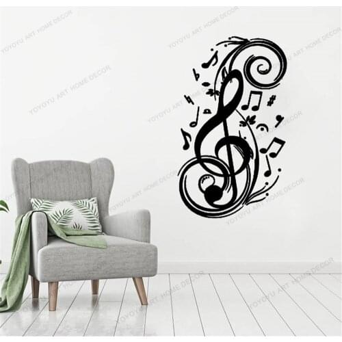 Music Wall Art Decal For Music Studio/Living Room Decoration Musical Notes Vinyl Wall Sticker Removable CX1667