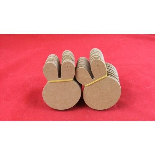 Wholesale free shipping kraft paper cute little rabbit head personality irregular tag,gift hang tag,DIY creative tag