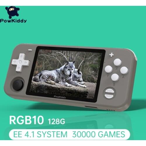 POWKIDDY RGB10 Retro Handheld Game Console 3.5 Inch IPS Screen RK3326 Game Players PS1 Childrens Gifts 128GB 30000 Games