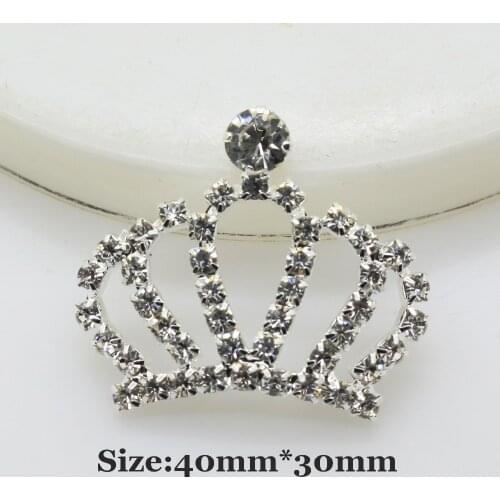Crown Buttons 10pcs/ 40mm*30mm Silver Diamond Rhinestone button DIY Wedding Bouquets decoration Embellishmen Accessories