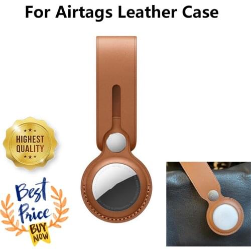 Luxurious Shockproof Protective Case For Apple AirTag Leather Hangable Luggage Tag Bag Charm Luggage Loop
