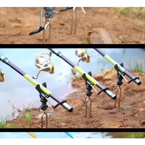 Fishing Rod Mount Spring Angle Fishing Pole Fishing Tackle Adjustable Stainless Steel Fishing Rod Pole Ground Holder Stand Su