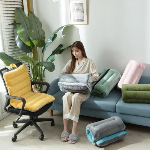 Crystal Velvet One-piece Chair Cushion Folding Thicken Long Cushion Reclining Chair Seat Cushions Office Backrest Lumbar Support