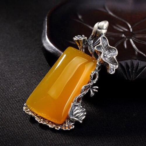 Silver Restoring Ancient Ways Canary St2018 Lotus Long Female Character High-grade Joker Wholesale Sweater Chain Pendant