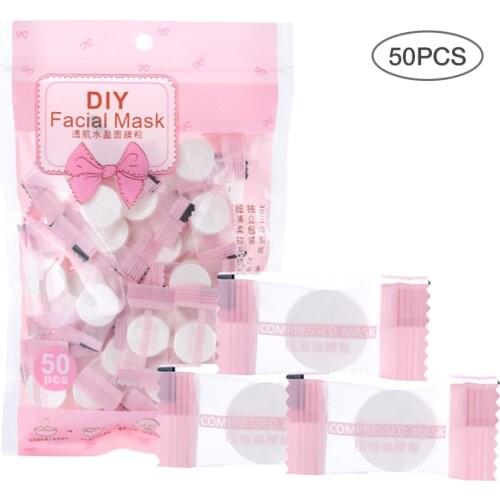 50Pcs/bag Compressed Facial Mask Moisturizing Disposable Compressed Facial Mask Facial Sheet DIY Face Skin Care Masks Paper