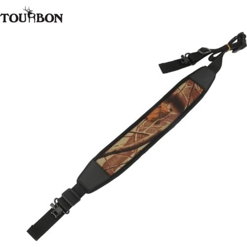 Tourbon Tactical Hunting Adjustable Camo Rifle Shotgun Sling Strap Non-slip Gun Belt w/ Swivel Neoprene Shooting Gun Accessories