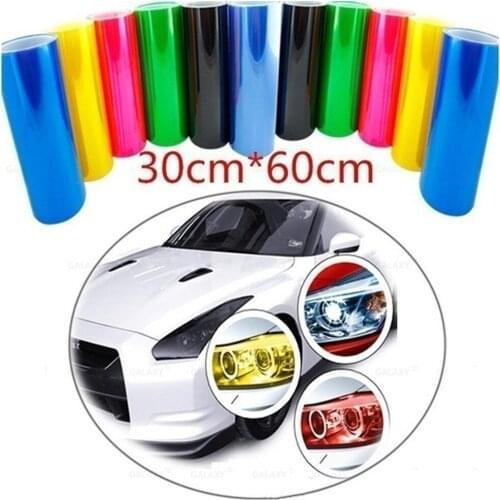 Carbon fiber vinyl car wrap30 * 60 cmcar light sticker film selfadhesive foglamp headlight tail light tone vinyl color film
