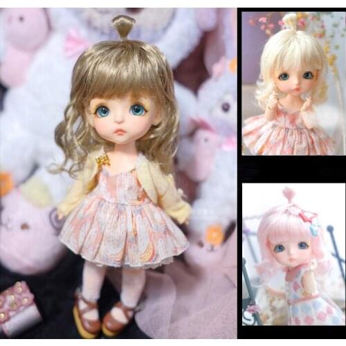 New bjd doll hair for 1/6 1/8 bjd doll accessories Soft OB11/BJD/SD wig fashion doll hair cute doll accessories