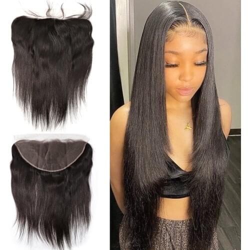 Wigirl Brazilian Straight Free Part Human Remy Hair 4x4 Lace Frontal Closure 13x4 Ear To Ear Lace Frontal Medium Brown Lace