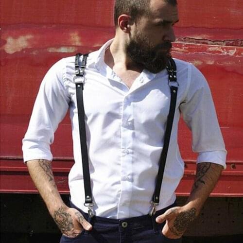 Y166 Men Leather Harness Y Suspenders Belt Sexy Punk Adjustable Body Chest Strap Cosplay