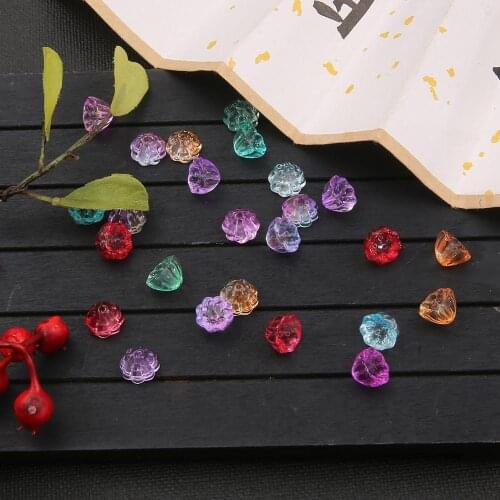 10pcs/lot New Arrivals Charm Colorful Lotus Beads For DIY Handmade Hair Accessories Earrings Bracelet Jewelry Making Supplies