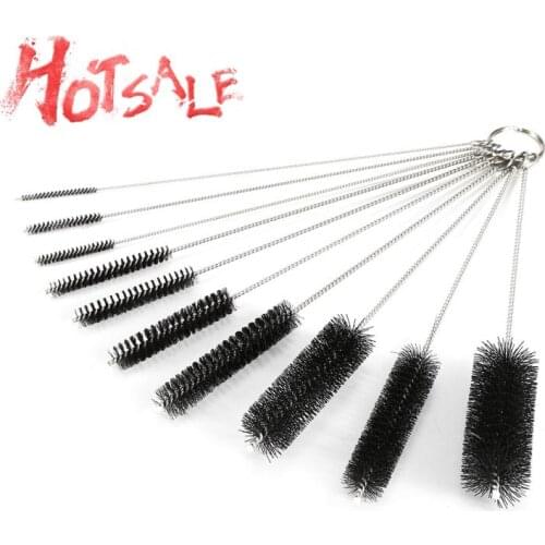Nylon Cleaning Brush Straw Cleaner Bottle Tube Pipe Small Long Glasses Keyboards Jewelry MultiFunctional Cleaning 10Pcs Set