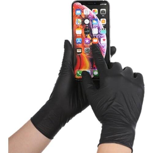 100/50PCS Disposable Latex Gloves Kitchen Bathroom Clean Gloves Household Universal Cleaning Work Finger Gloves Black