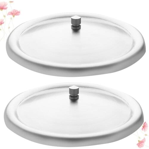 2Pcs 10cm Durable Stainless Steel Cup Lids Dust-Proof Silicone Mug Cover Drink Cup Lids for Drink Coffee Milk Office Water Mugs