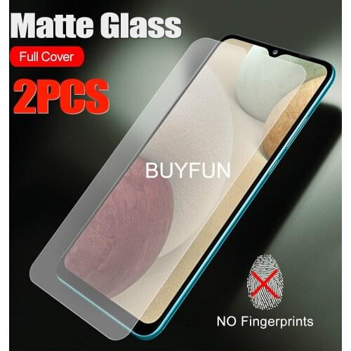 2PCS Safety Glass For Samsung Galaxy A12 6.5 inches Frosted Matte Protective Glasses Samsang A 12 A125F Screen Protector 9H Glas