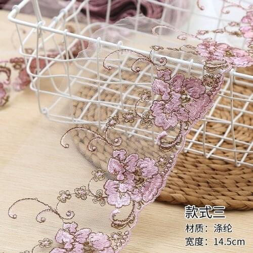 30Yards Elegant Golden Purple Pink Venise Embroidered Lace Trim Ribbon Curtains Head Scarf Clothing Home DIY Sewing Decoration