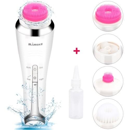4 In1 Electric Facial Clean Massager Face Blackhead Acne Remover Deep Cleaning Brush Heating Massage Cleansing Tools Beauty Care