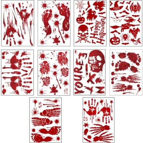 Handprint Clings Horror 4PCS PVC Stickers Durable PVC Made Halloween Decoration