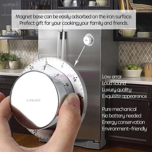 50PCS Kitchen Cooking Timer With Magnet Manual Loud Alarm Sound Home Baking Mechanical 60 Minutes Countdown Timers