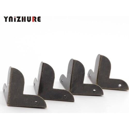 Luggage Case Box Corner Brackets Decorative Corner For Furniture Decoration Triangular Rattan Carved Bronze Tone 22*22*23mm,8Pcs