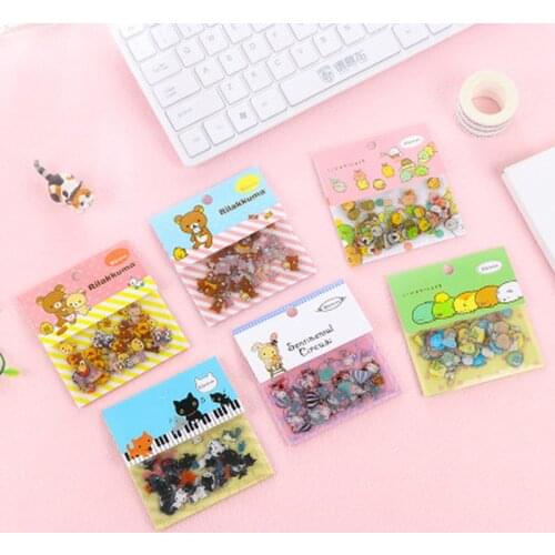 80Pieces/Set Bear Cute Stickers Kawaii Stationary Cute Novelty Sticker Flakes Art Supplies Korean Cartoon Custom Stickers
