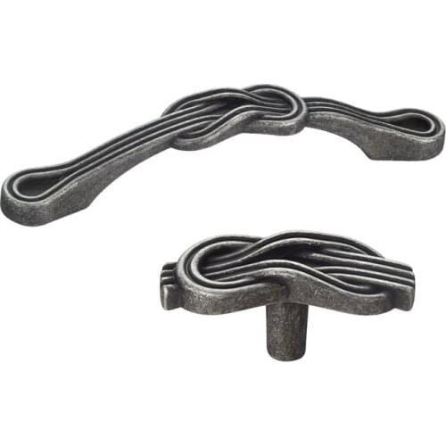 HJY Ancient Silver Furnitrure Knob Handle Kitchen Cabinet Wardrobe Drawer Zinc Alloy Cupboard Door Pull Handle Hardware Z041