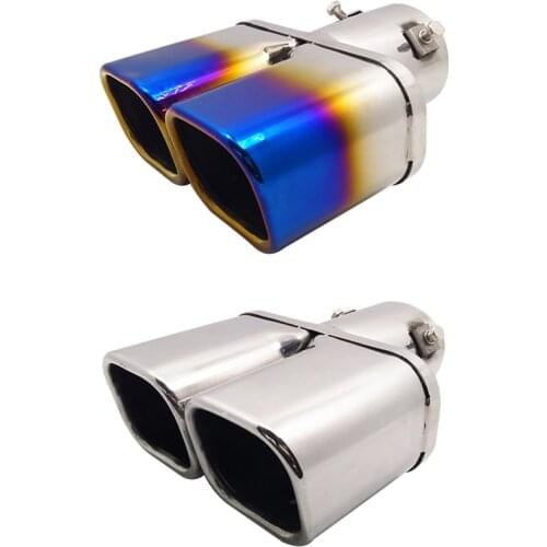 Car Stainless Steel Exhaust Dual Pipes Tips Auto Tail Throat Decoration For Nissan X-TRAIL Renault Koleos Opel Lexus Hyundai KIA