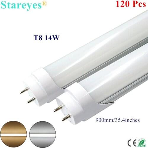 Free shipping 120 pcs 14W 90cm T8 LED Tube lamp Light High brightness Epistar SMD 2835 25LM/pc 70 led/pc 1120LM AC170-265V