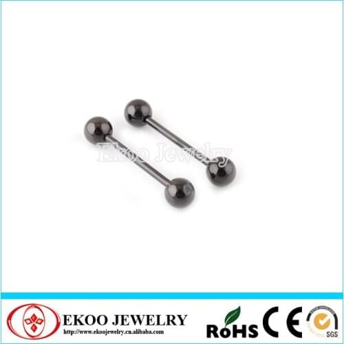 Free Shipping 14 Gauge Titanium Anodized Tongue Barbell 1.6*20*6mm
