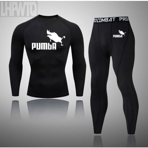 Brand Men Thermal Underwear Winter Track suit Men Sportswear Jogging suit Compression Skin Shirt Leggings Fitness clothing 2021