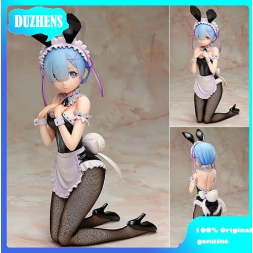 100% Original: Anime Re:Zero REM Bunny Girl kneeling position 30cm PVC Action Figure Anime Figure Model Toys Figure Doll Gift