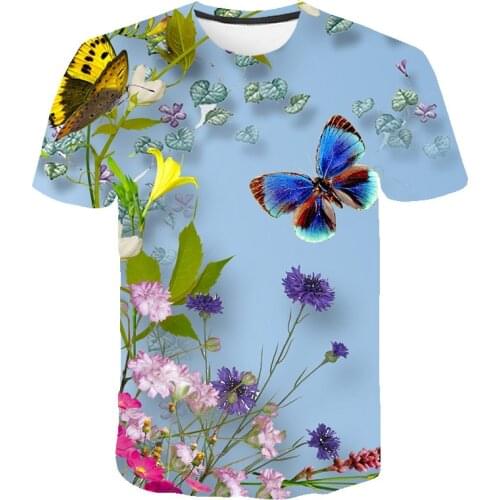O Neck T-Shirt Short Sleeve Flower Print New Baby Childrens Clothing Kids Sport Casual Tops Boys Girls T-Shirt 2021 Summer New