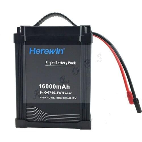 Herewin 44.4V 12S 16000mAh 20C Lithium Polymer Rechargeable Battery Lipo Battery for Agriculture Drone UAV
