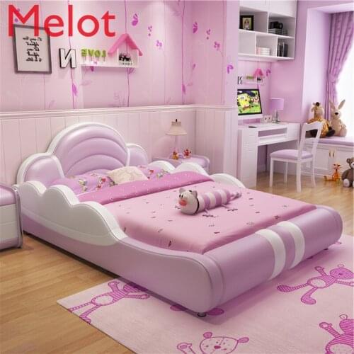 Customized High-End Princess Bed Childrens Bed Single Bed Pink Creative Modern and Simple Personality Bed