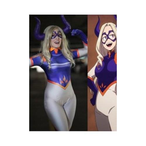 3D Print Mt. Lady My Hero Anime Cosplay Costume Spandex Zentai Bodysuit Halloween Costume for Woman