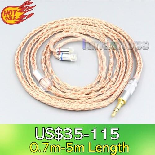 LN006758 2.5mm 4.4mm 3.5mm XLR 16 Core 99% 7N OCC Earphone Cable For Sennheiser IE8 IE8i IE80 IE80s Metal Pin