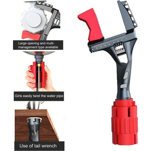 Multi-Function Plumber Wrench Repair Tool Adjustable Wrench Short Shank Large Opening Bathroom Spanner Wrench Tools