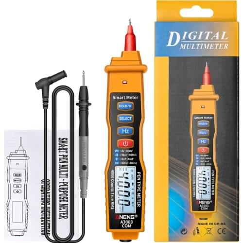 A3003 Pen Type Multimeter 4000 Counts w/ AC/DC Voltage Resistance Capacitance Hz