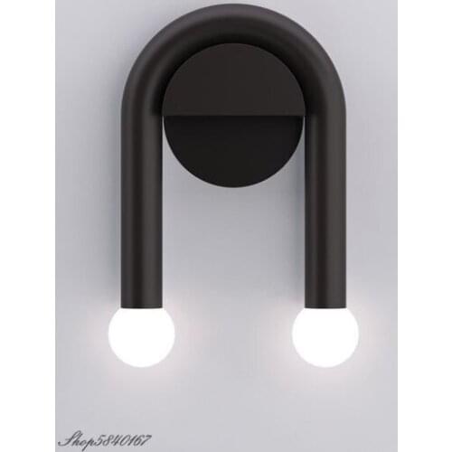 Nordic Simple Wall Lamp Black Iron Designer Wall Sconce for Living Room Bedroom Beside Lamp Decor Foyer Creative Led Wall Lights
